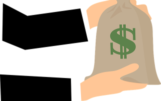 Hands Holding Bag of Money
